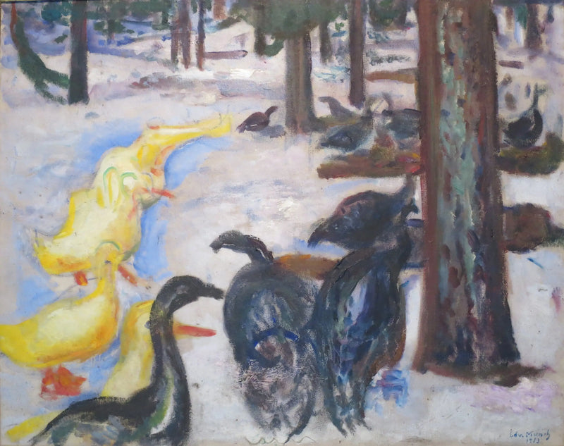 Ducks and Turkeys in the Snow - Edvard Munch