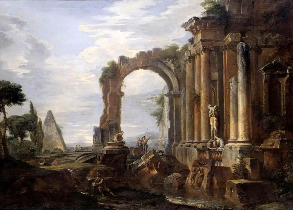 Capriccio des ruines classiques - Giovanni Paolo Panini image 1 reproduction artisanale de tableau