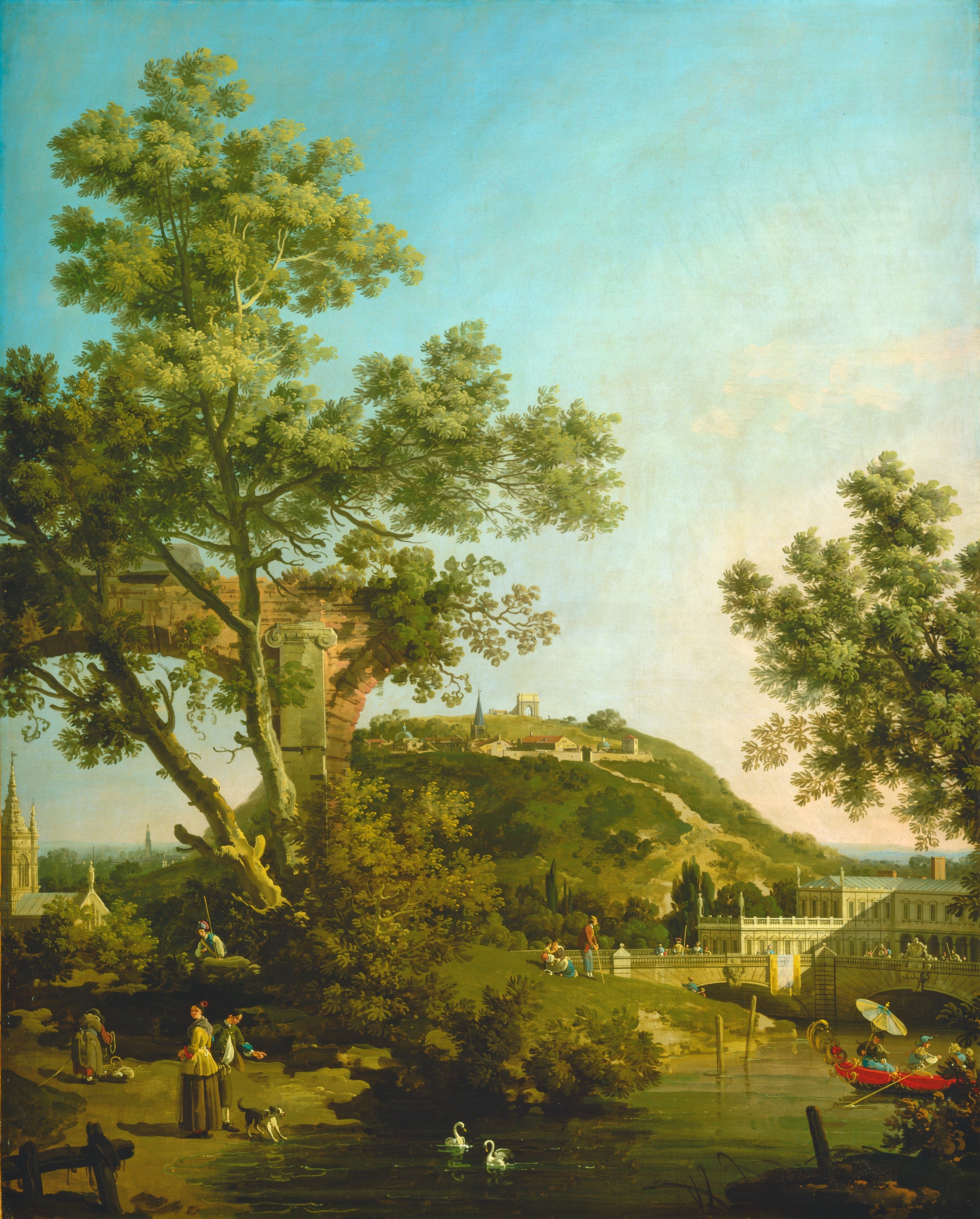 Capriccio: English landscape with a palace - Canaletto