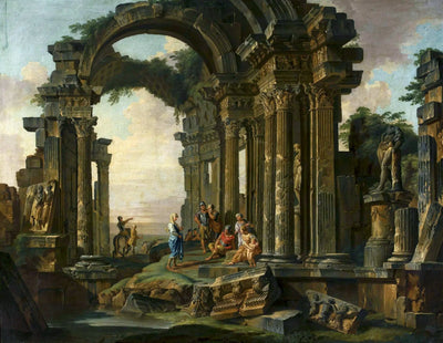 Caprice architectural avec ruines romaines - Giovanni Paolo Panini - Alpha Reproduction