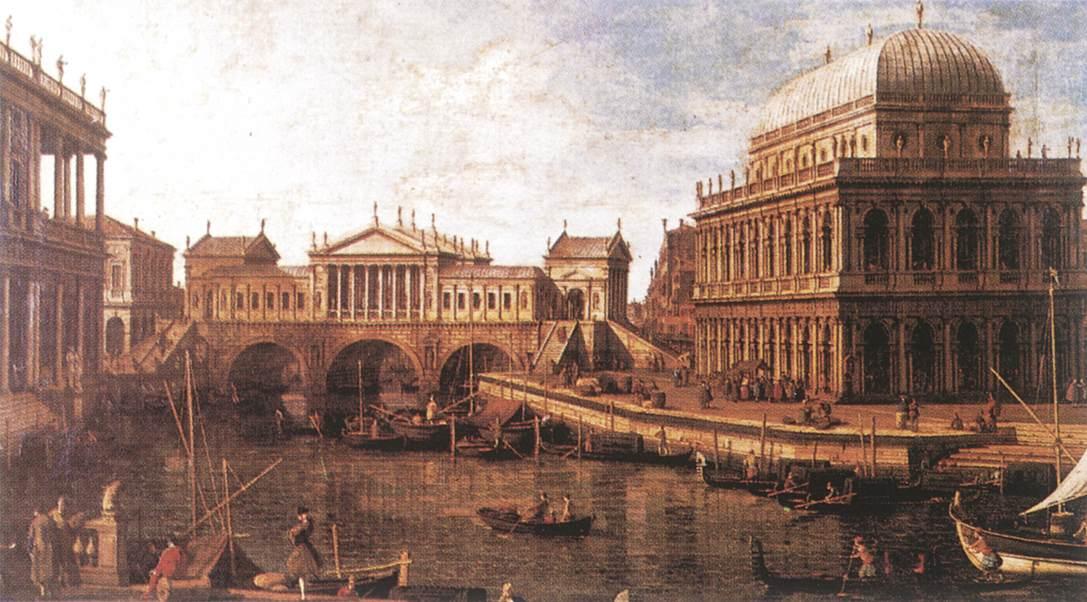 Caprice with Palladian buildings - Canaletto