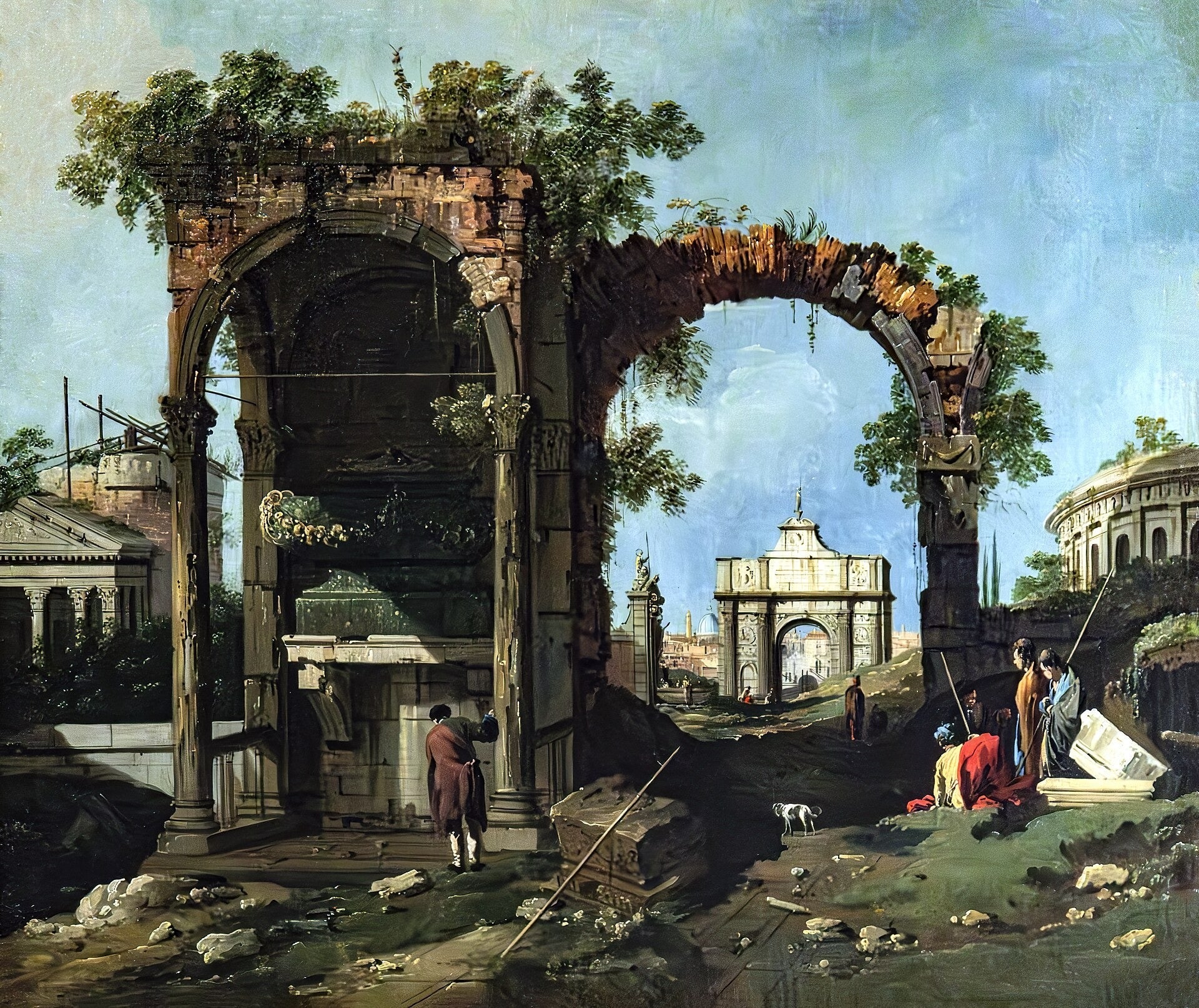 Caprice with classical ruins and buildings - Canaletto