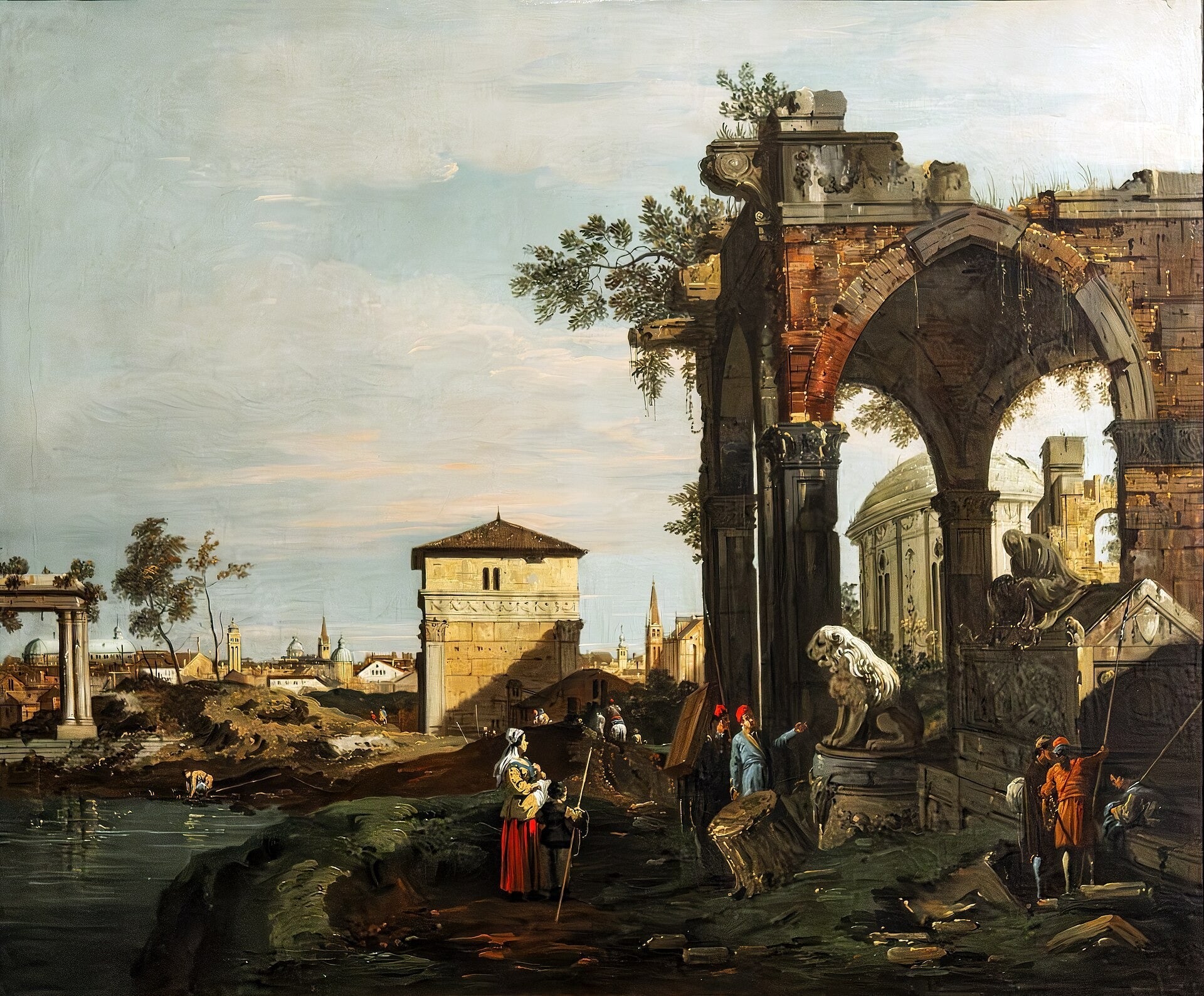 Caprice with ruins and the Porta Portello, in Padua - Canaletto