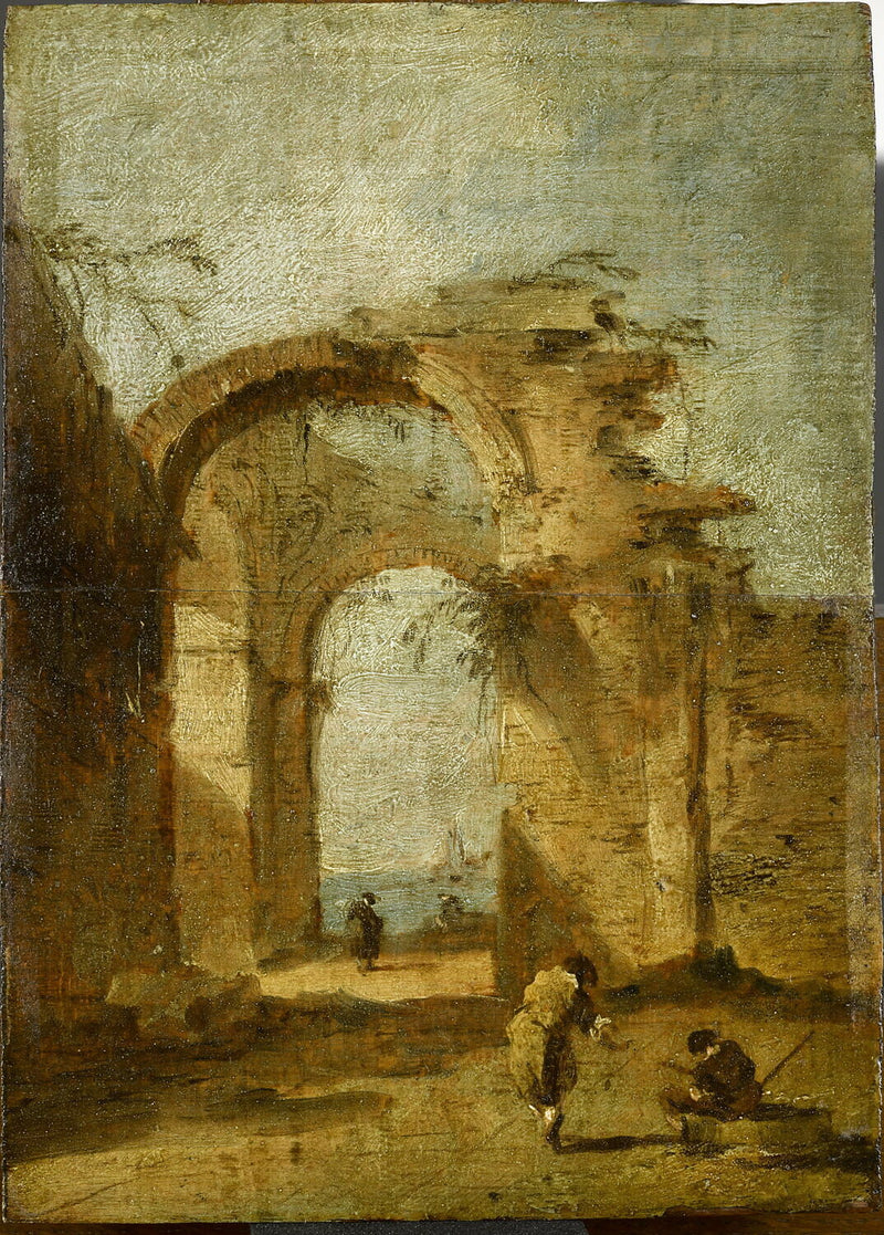 Caprice with a ruined arch - Francesco Guardi