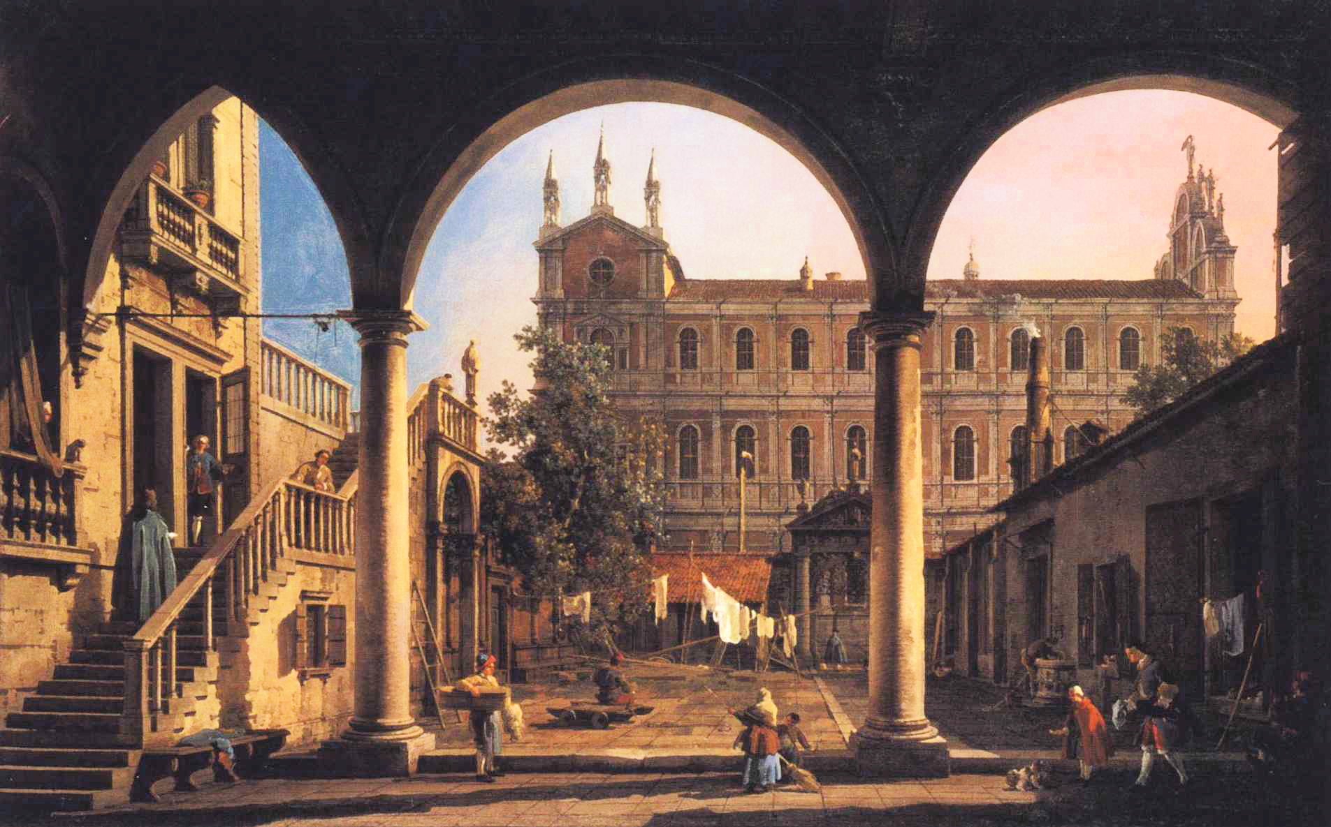 Caprice of the Scuola di San Marco from the loggia of the Grifalconi-Loredan Palace - Canaletto