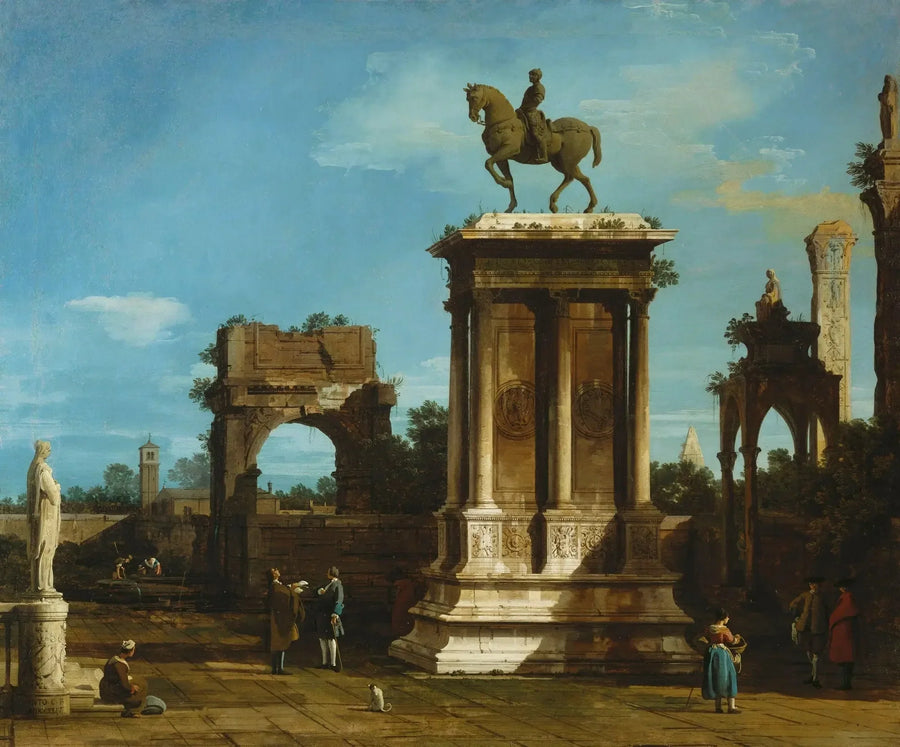 Caprice of the Colleoni Monument - Canaletto