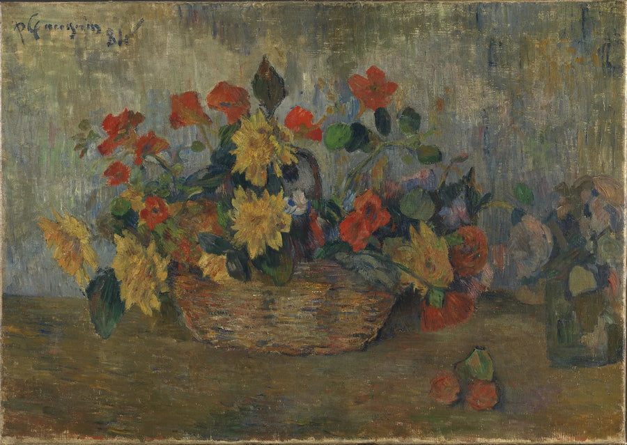 Cinerarias and Dahlias in a Basket - Paul Gauguin