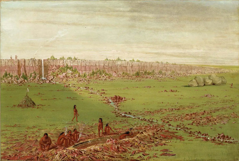Pipestone Quarry on the Prairie Plateau - George Catlin