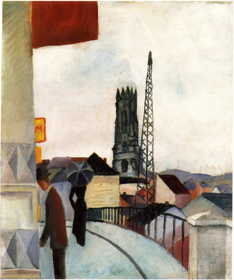 Cathedral of Fribourg in Switzerland - August Macke