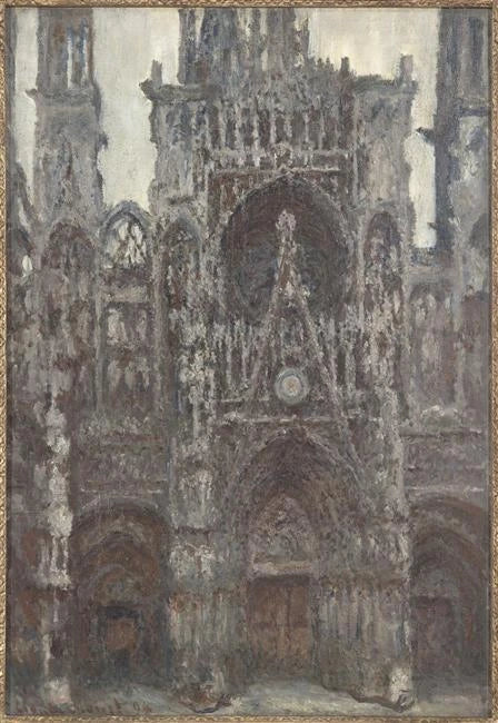 The Rouen Cathedral. The portal seen from the front, Brown Harmony - Claude Monet