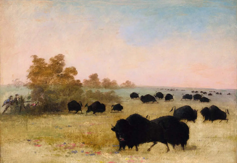 Catlin and Party Stalking Buffalo, Upper Missouri - George Catlin