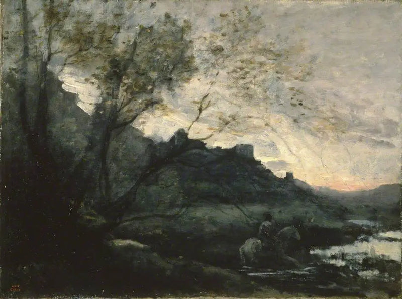 Cavalier dans l'eau - Jean-Baptiste Camille Corot