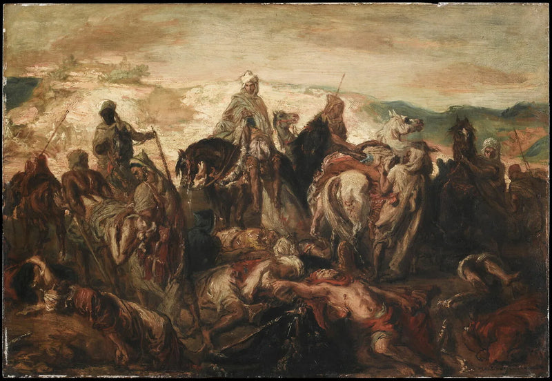 Arab horsemen carrying their dead, after a case against spahis - Théodore Chassériau