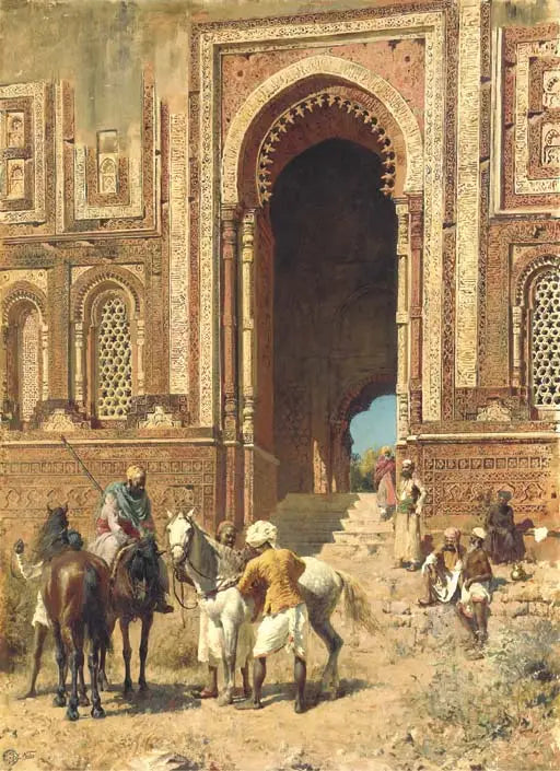 Indian Cavaliers at the Door of Alah-ou-din, Old Delhi - Edwin Lord Weeks