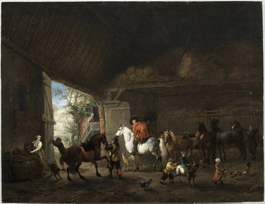 Cavaliers sortant d'une écurie - Philips Wouwerman