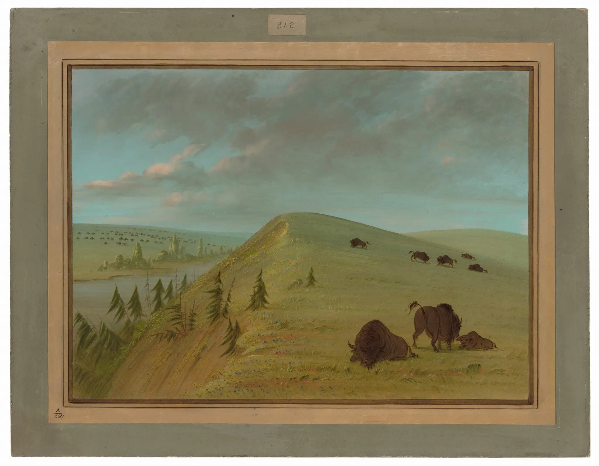 Cedar Bluffs - George Catlin - Alpha Reproduction