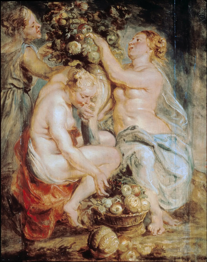 Cérès and two nymphs with a cornucopia - Peter Paul Rubens
