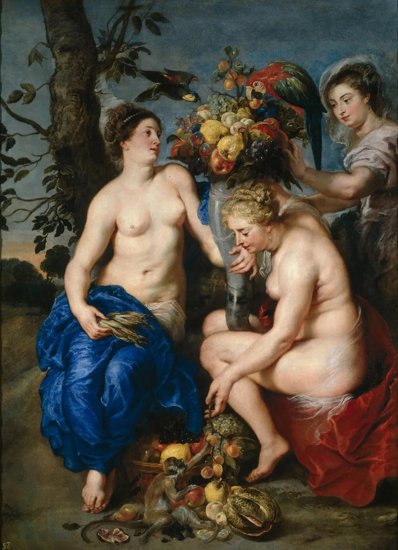 Cérès and two nymphs - Peter Paul Rubens