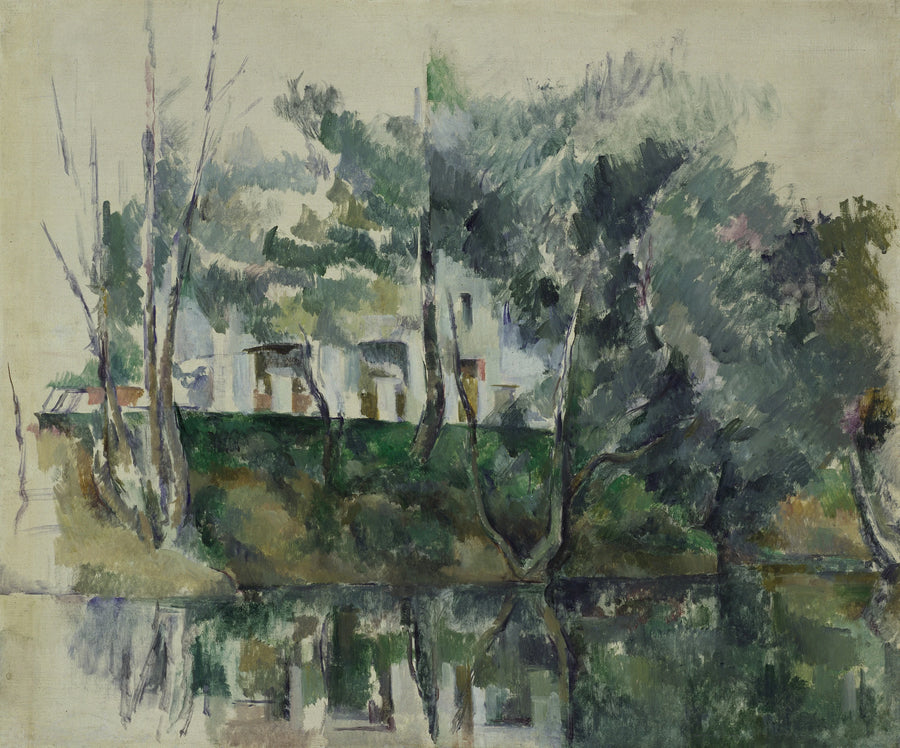 Trees and Houses by the Water - Paul Cézanne