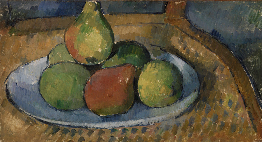 Fruit plate on a chair - Paul Cézanne