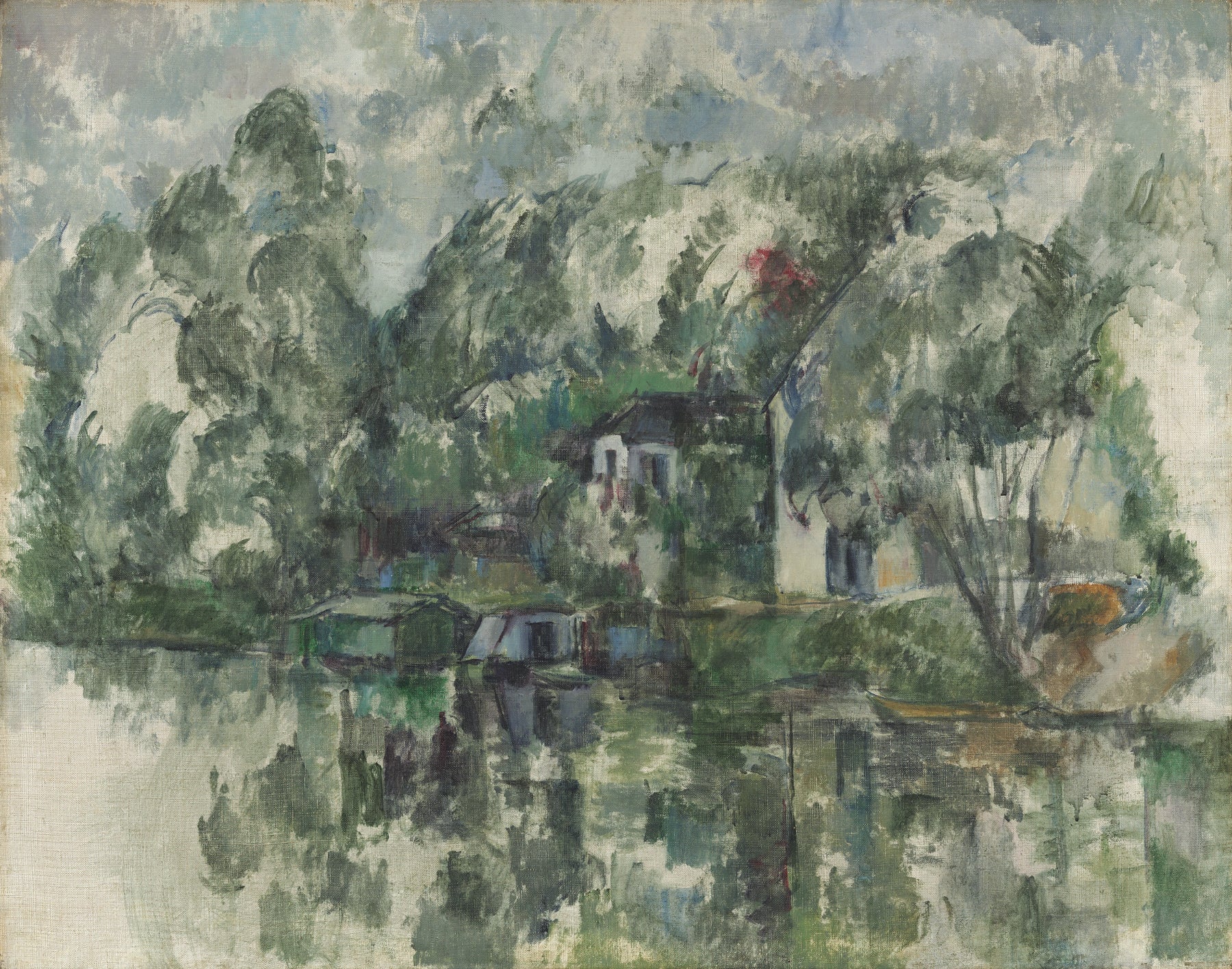 Au bord de l’eau vers 1890–1894 de Paul Cézanne, National Gallery of Art Washington – reproduction peinture à l’huile sur toile