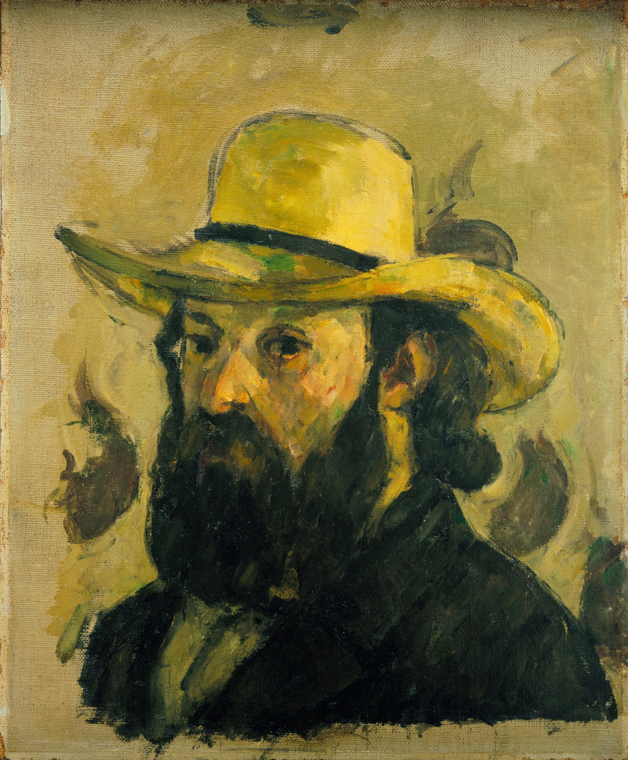 Portrait of the Artist with a Straw Hat - Paul Cézanne