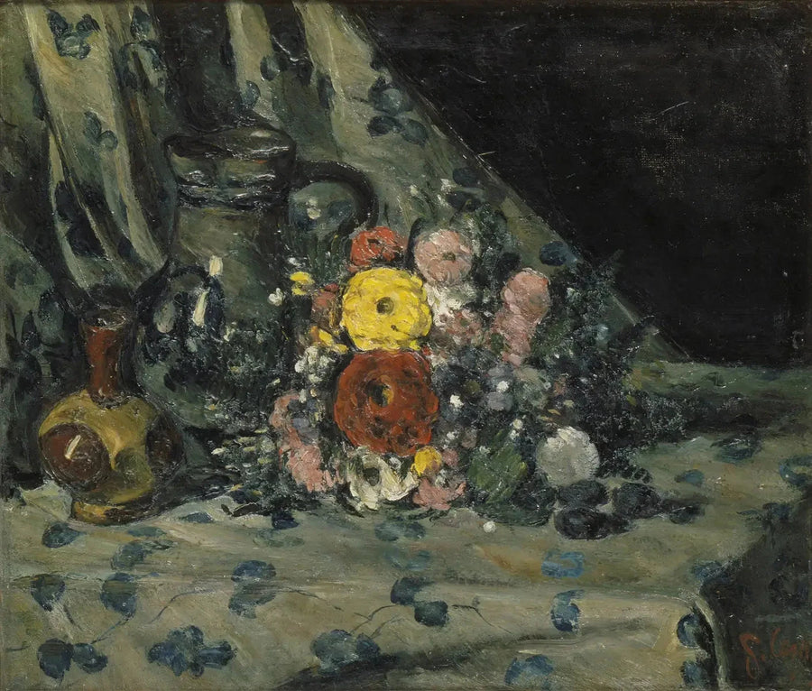 Bouquet with Yellow Dahlia - Paul Cézanne