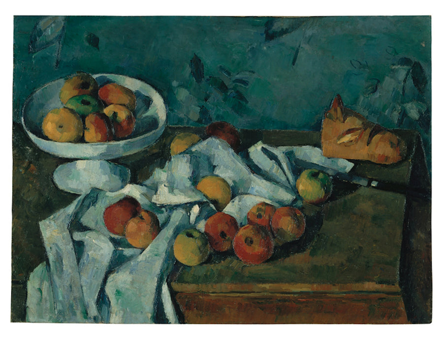 Bowl of Fruit, Apples and Loaf of Bread - Paul Cézanne