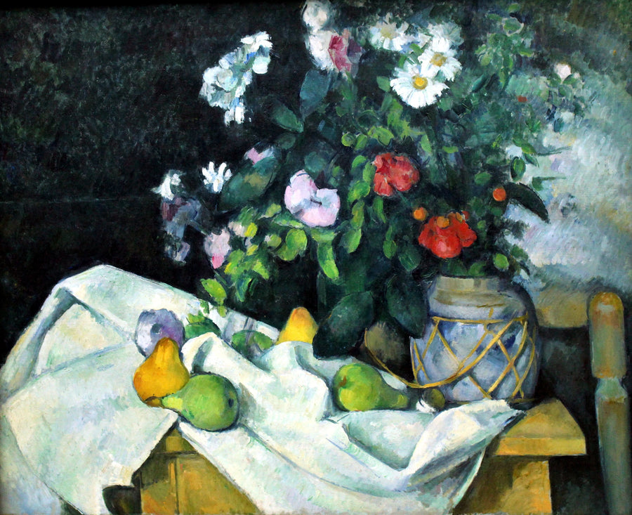 Flowers in a Ginger Jar and Fruits - Paul Cézanne