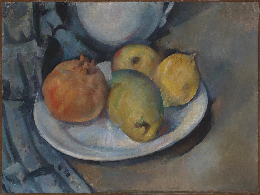 Pomegranate and pears on a plate - Paul Cézanne