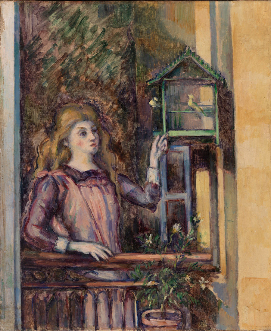 Young Girl with a Birdcage - Paul Cézanne