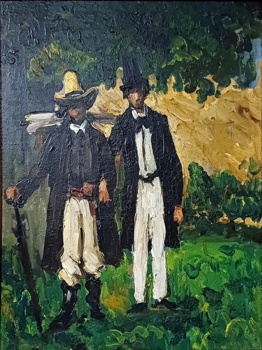 Marion and Valabrègue leaving for the motif - Paul Cézanne