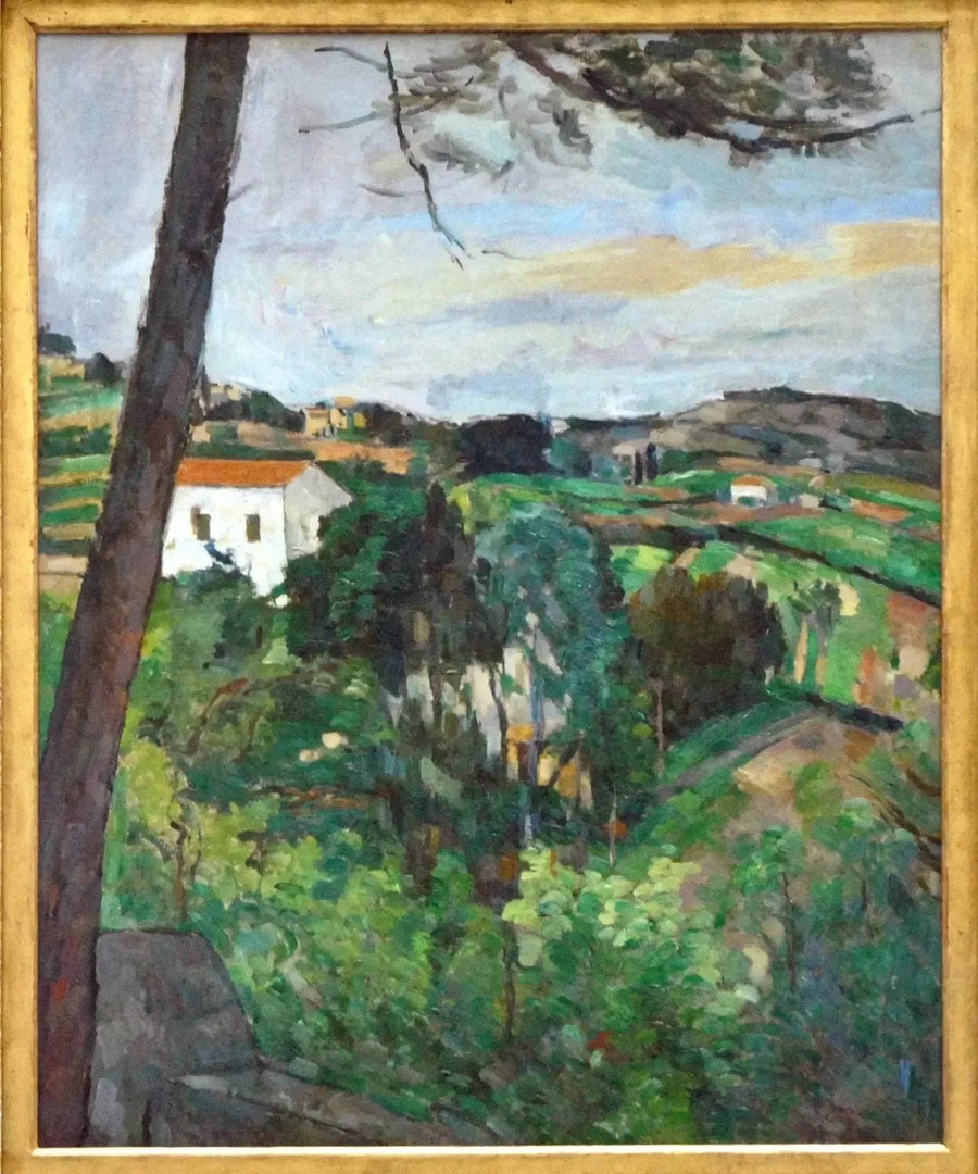 Landscape with Red Roof - Paul Cézanne