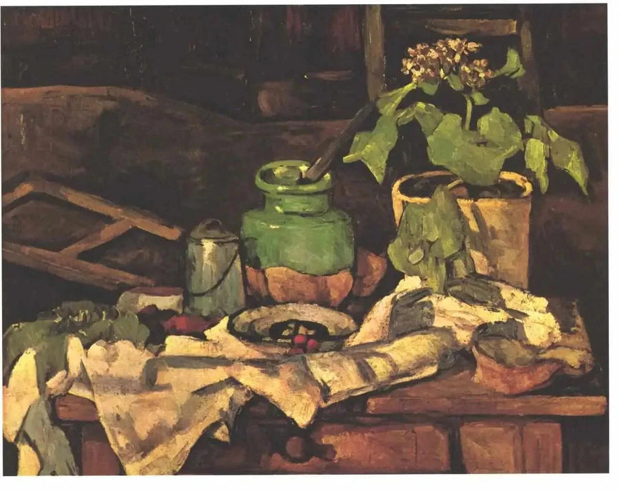 Flowerpot on a Table - Paul Cézanne