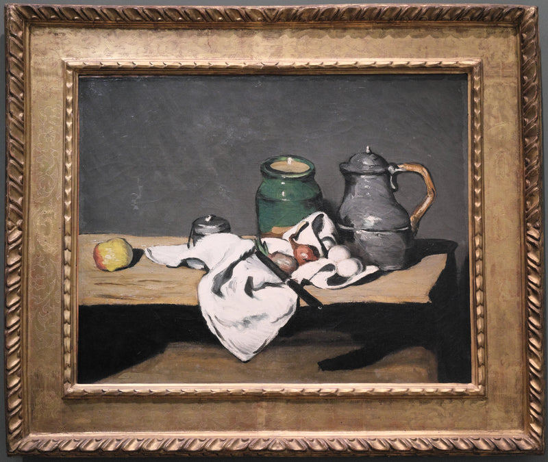 Green Pot and Pewter Kettle - Paul Cézanne
