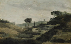 Landscape from the Aix countryside to Caesar's tower, circa 1862 - Paul Cézanne