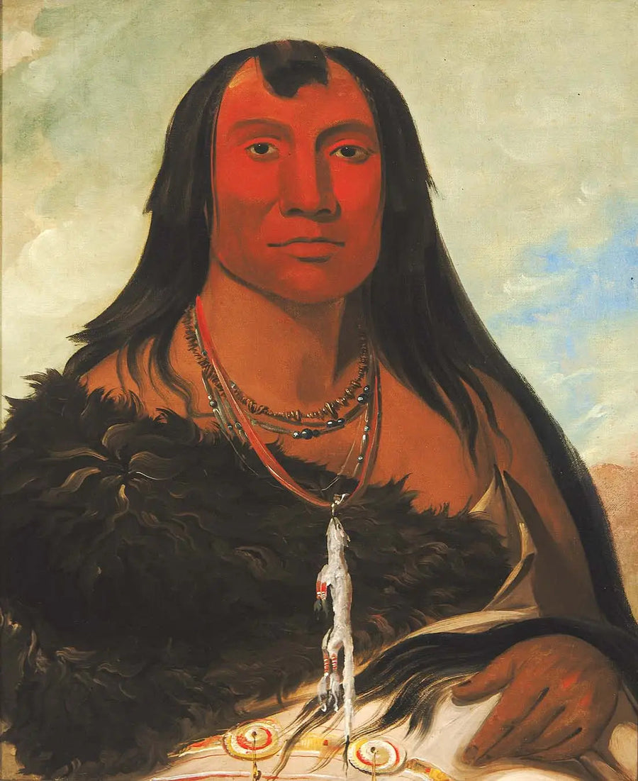 Cháh-ee-chópes, Four Wolves, a mourning chief - George Catlin