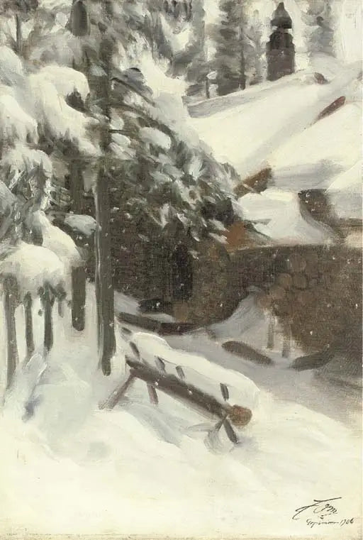 Gopsmor Chalet Under Snow - Anders Zorn