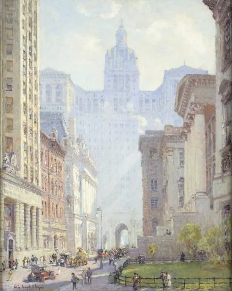 Chambers Street and City Hall, New York. - Colin Campbell Cooper
