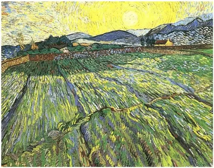 Enclosed field with rising sun - Vincent van Gogh