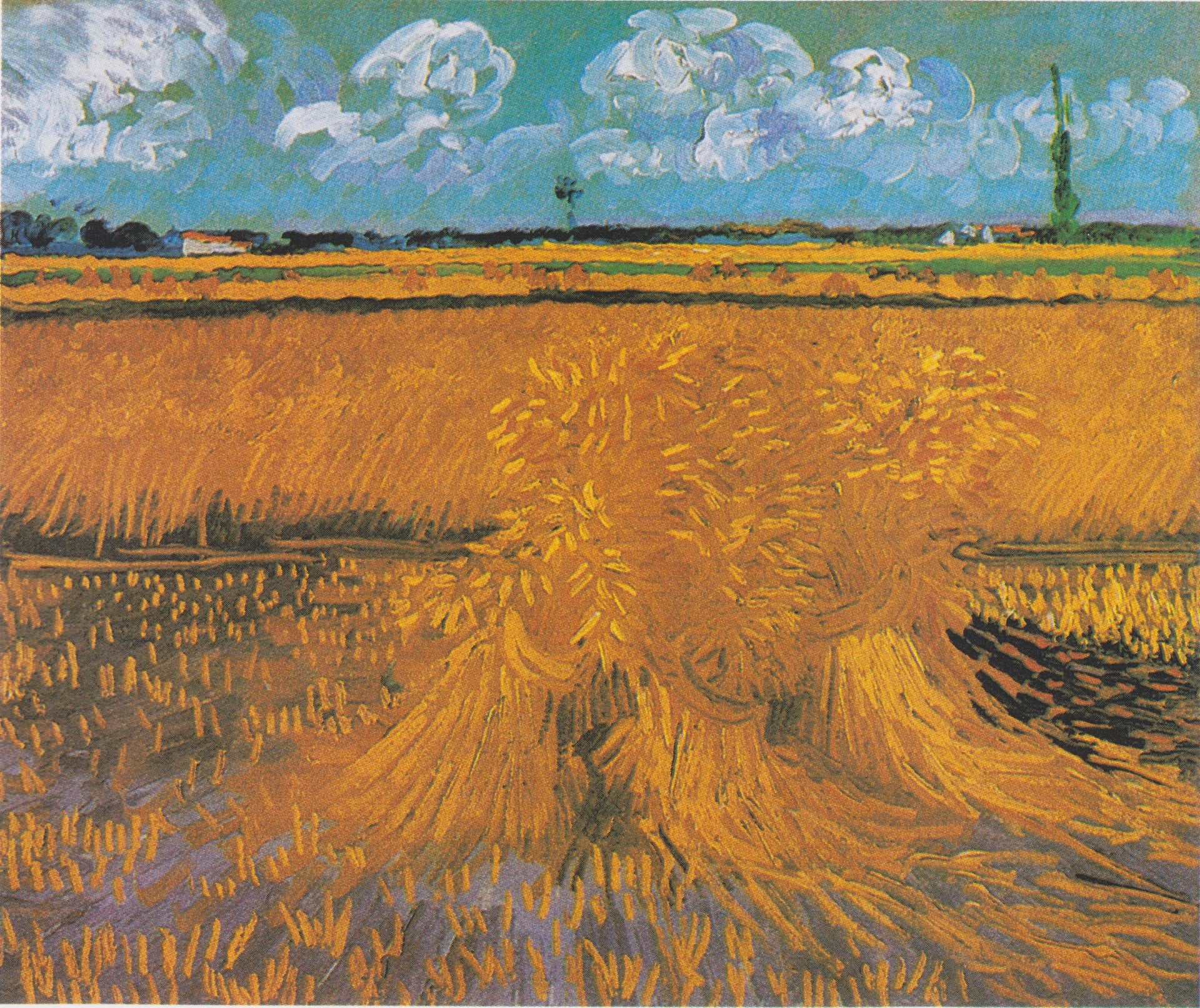 Champ de blé avec gerbes F561 de Vincent van Gogh