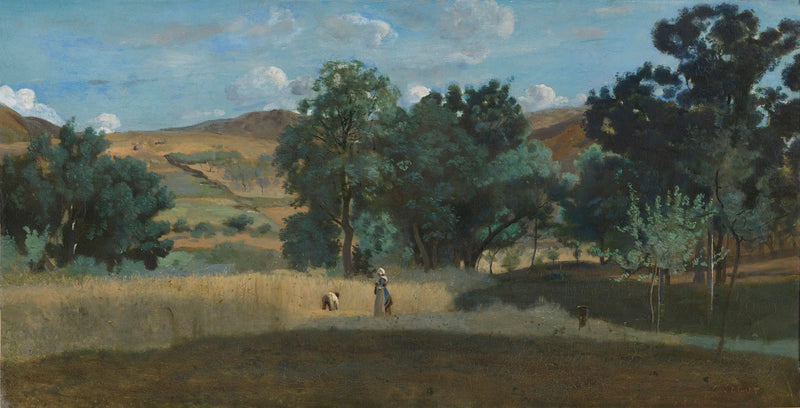 Wheat Field in Morvan - Jean-Baptiste Camille Corot