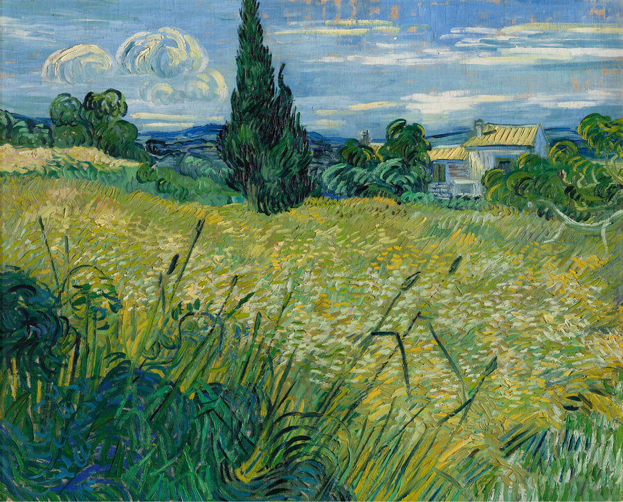 The Green Wheat Field with Cypress - Vincent van Gogh