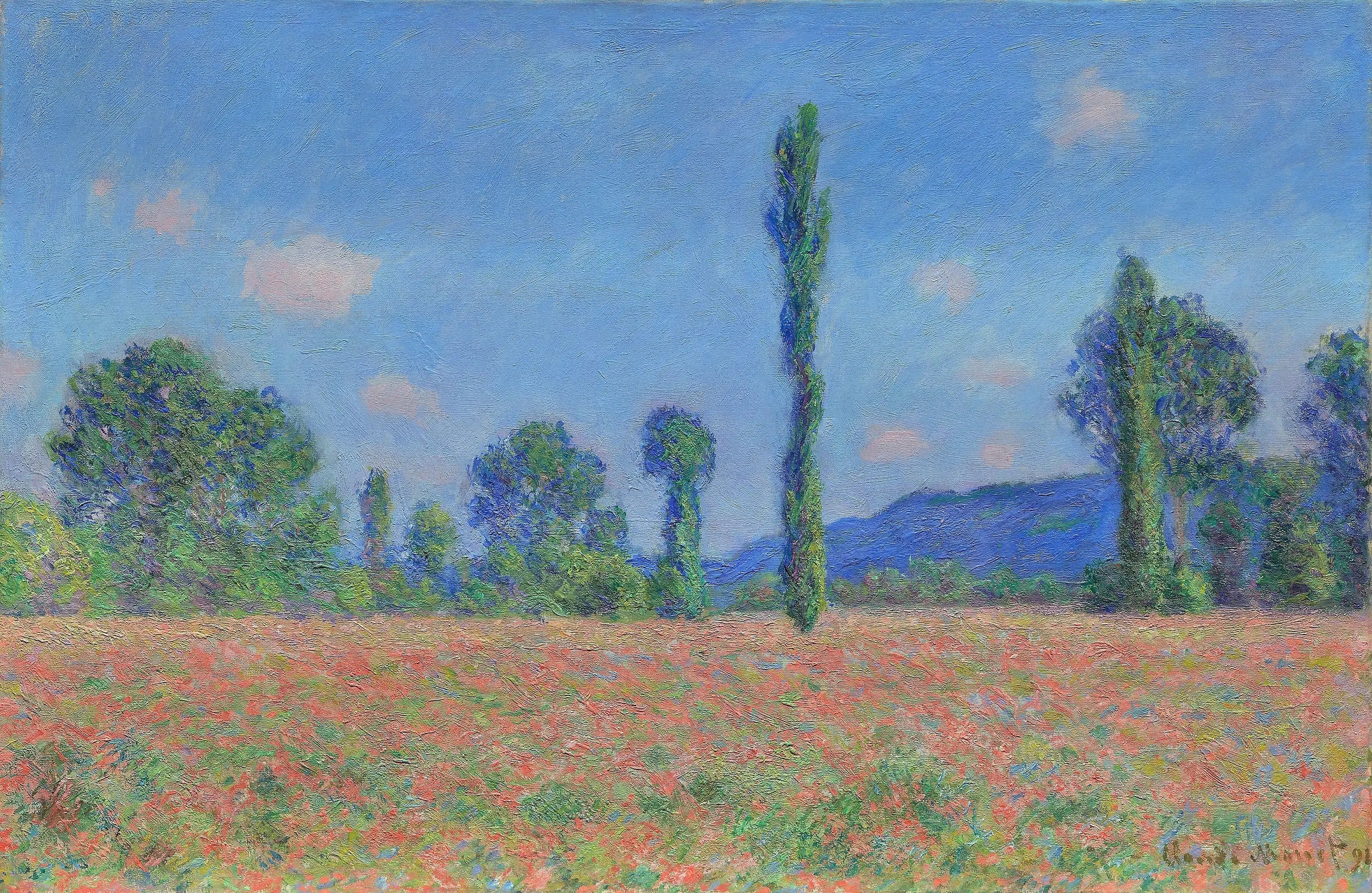 Champ de coquelicots à Giverny - Claude Monet image 1 reproduction de peinture à l’huile