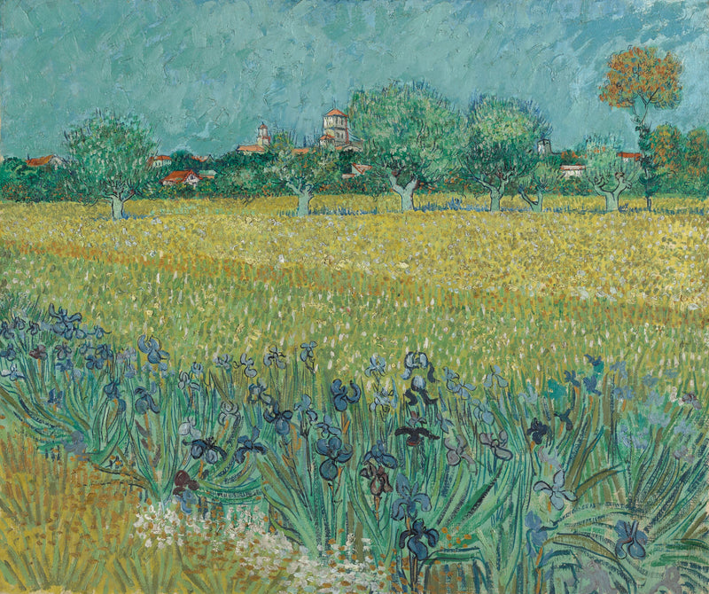 The Wheat Field with Irises - Vincent van Gogh