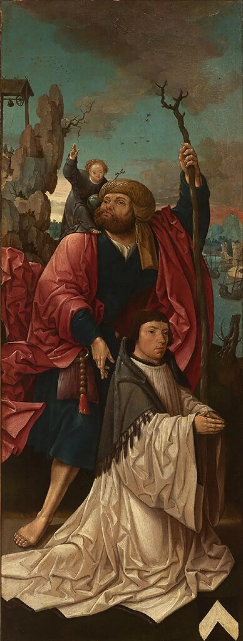 Chanoine Dirk Willemsz van Rietwijk with Saint Christopher - Jacob Cornelisz van Oostsanen
