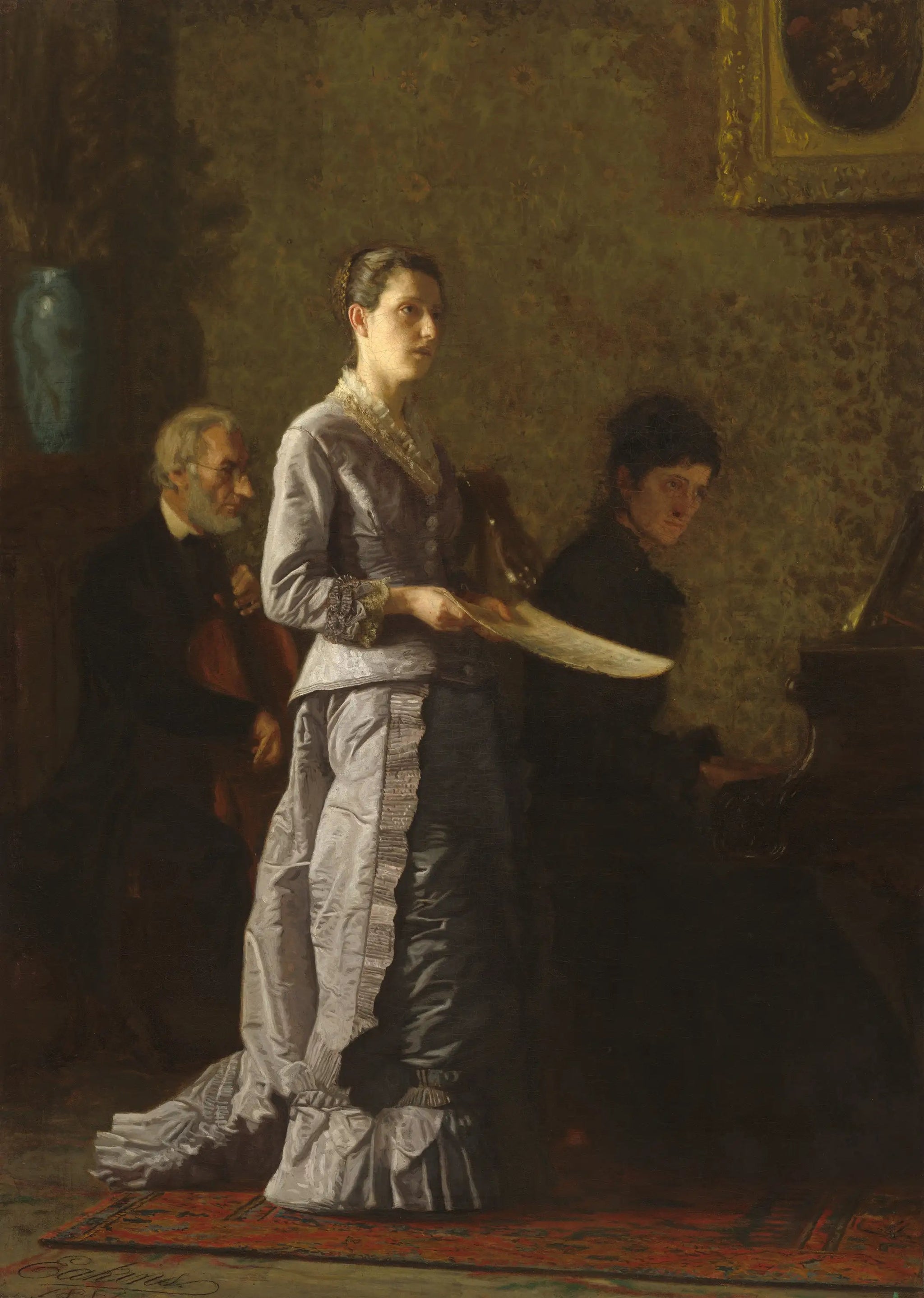 Chanter une chanson pathétique - Thomas Eakins image 1 reproduction artisanale de tableau
