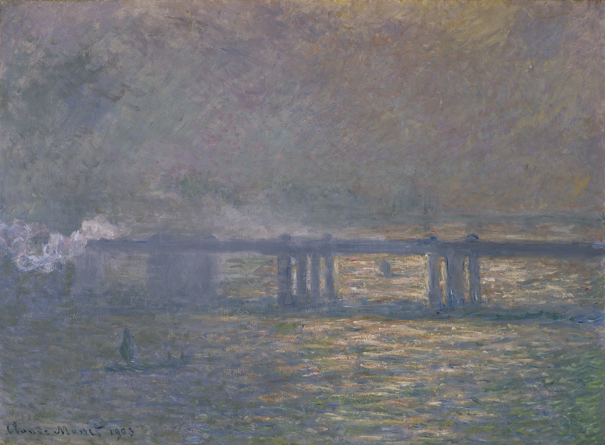 Charing Cross Bridge de Claude Monet, 1903 – Saint Louis Art Museum 22:1915, Wildenstein 1548