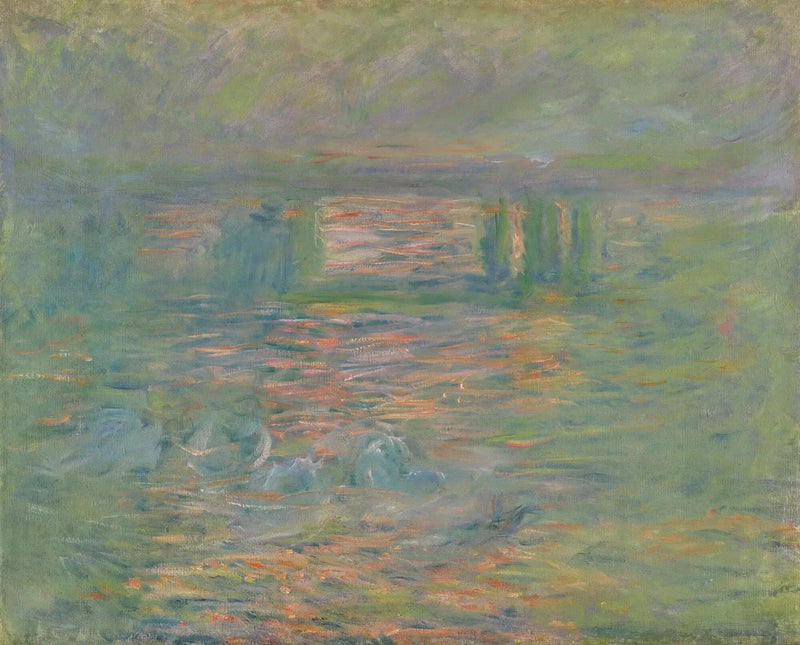 Charing Cross Bridge, pink reflections - Claude Monet