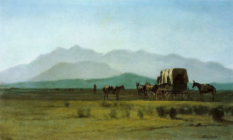 Surveyor’s Cart in the Rockies - Albert Bierstadt
